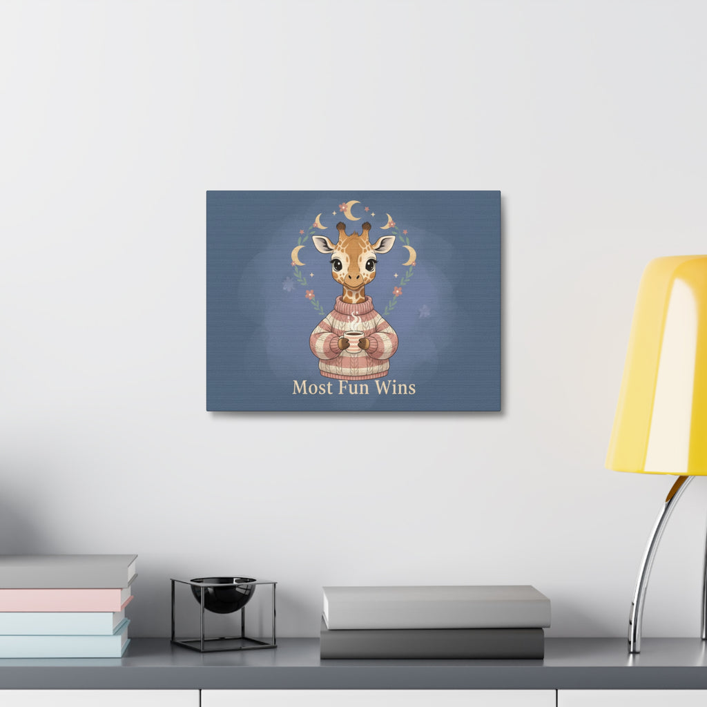 Giraffe Canvas Print – Most Fun Wins