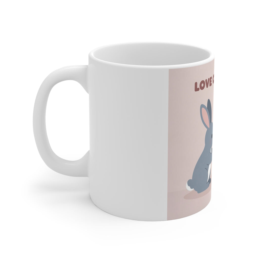 LOVE CAN BE SOFT Rabbit, cat Mug 11oz