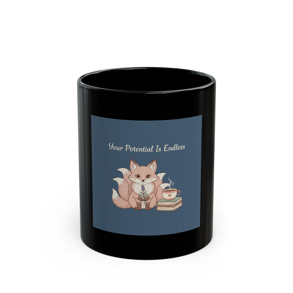 Kitsune Black Mug 11oz – Your Potential is Endless