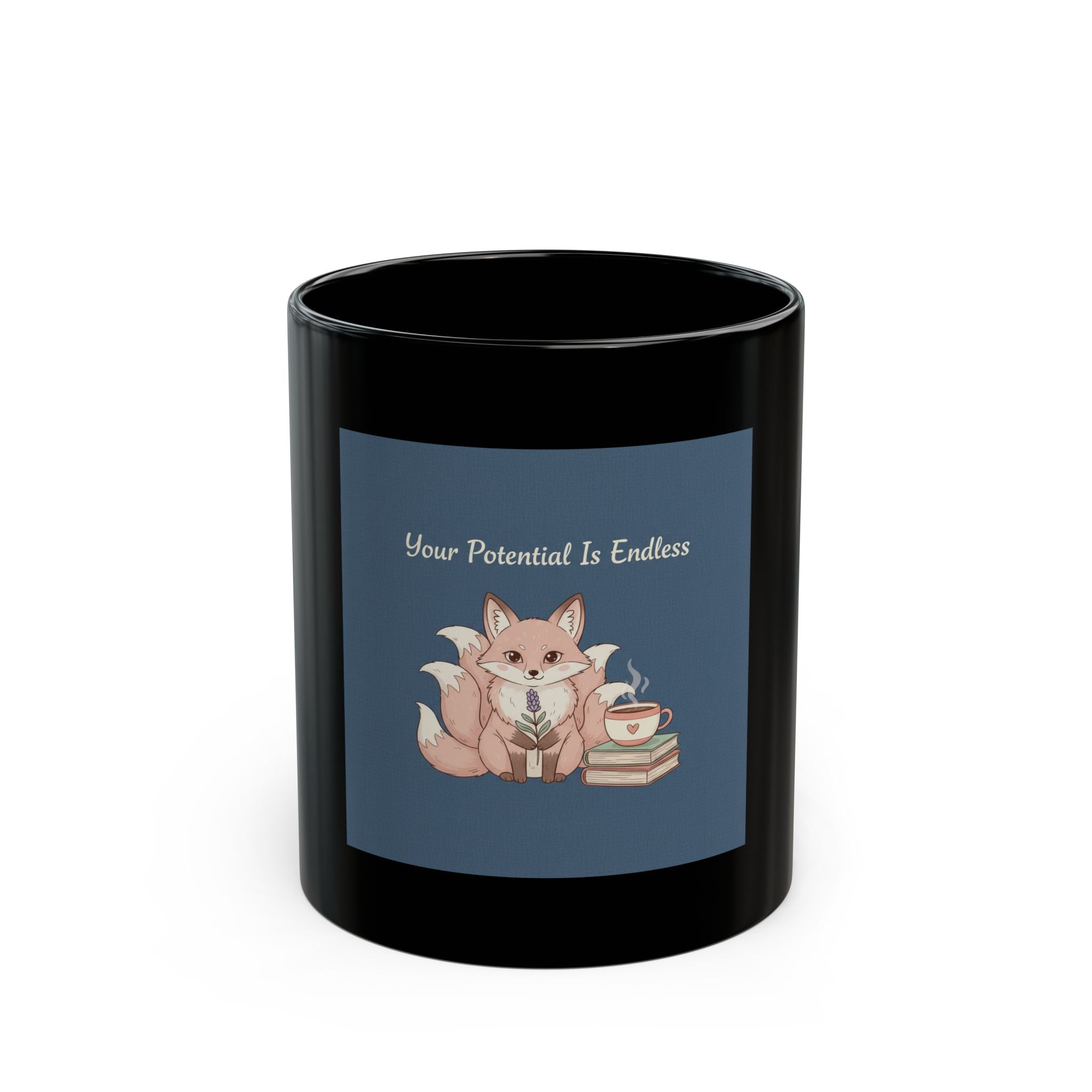 Kitsune Black Mug 11oz – Your Potential is Endless