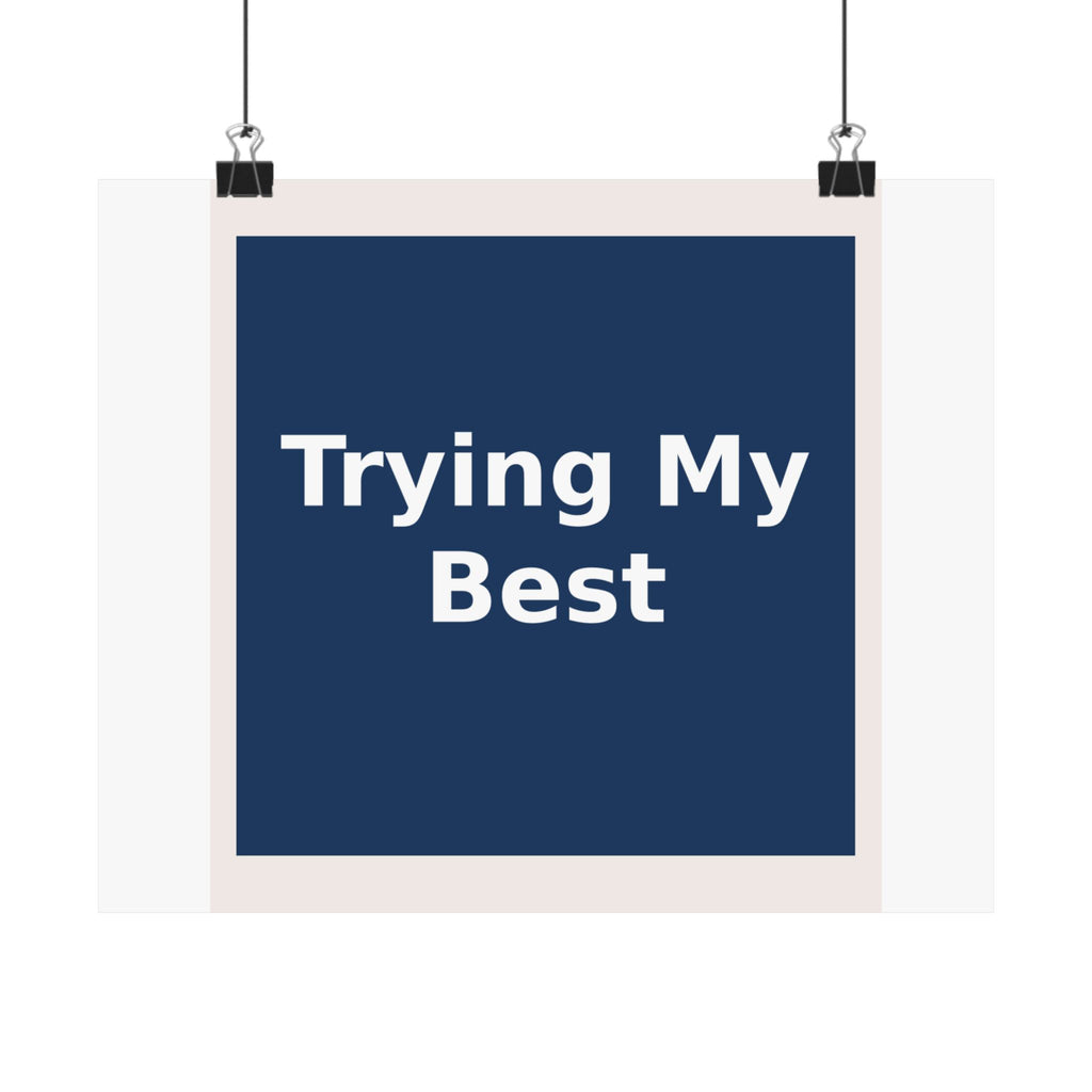 "Trying My Best" Black Cat Poster | College Girl Gift | Fashion | KayKay Classics