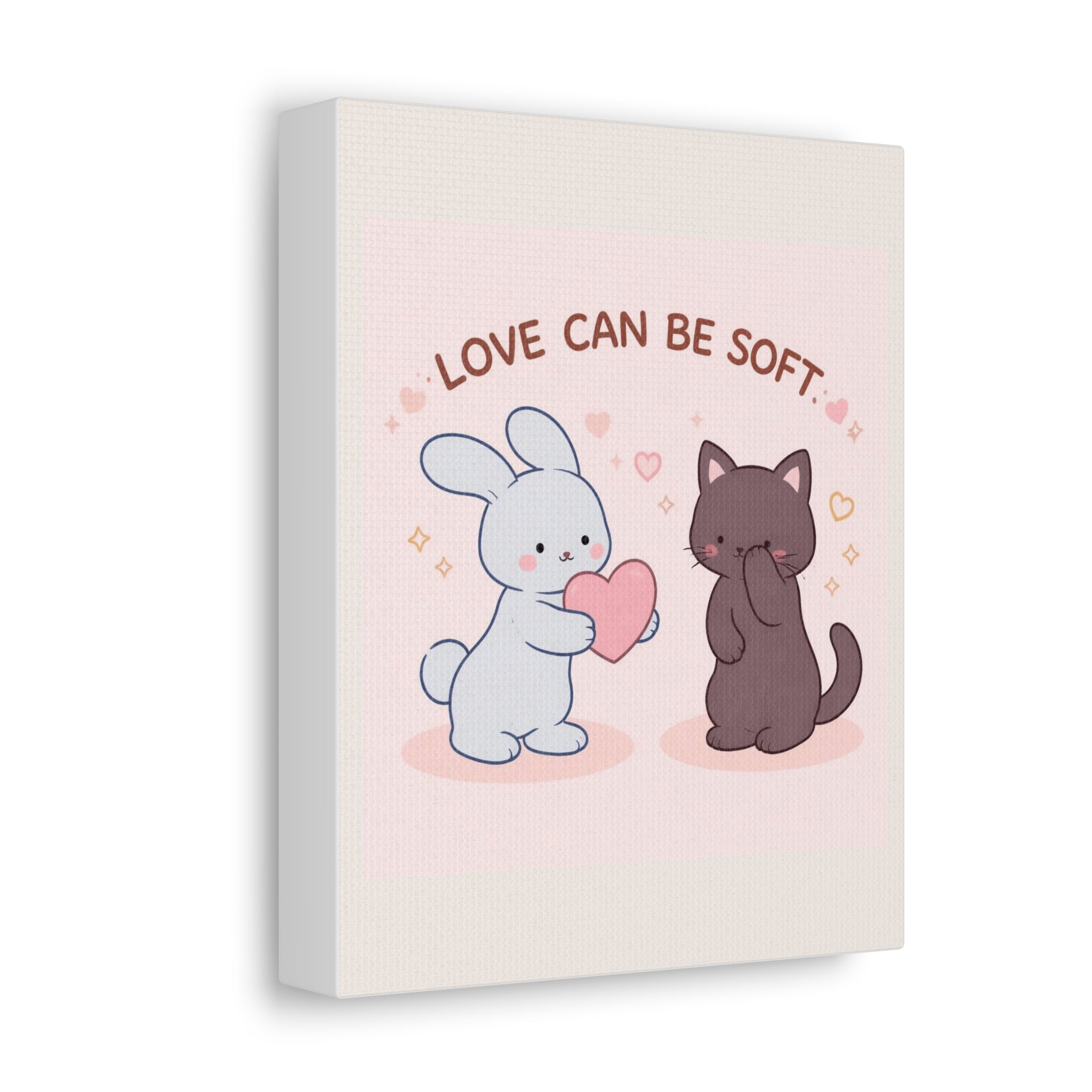 "LOVE CAN BE SOFT" Black Cat Canvas | College Girl Gift | Fashion | KayKay Classics