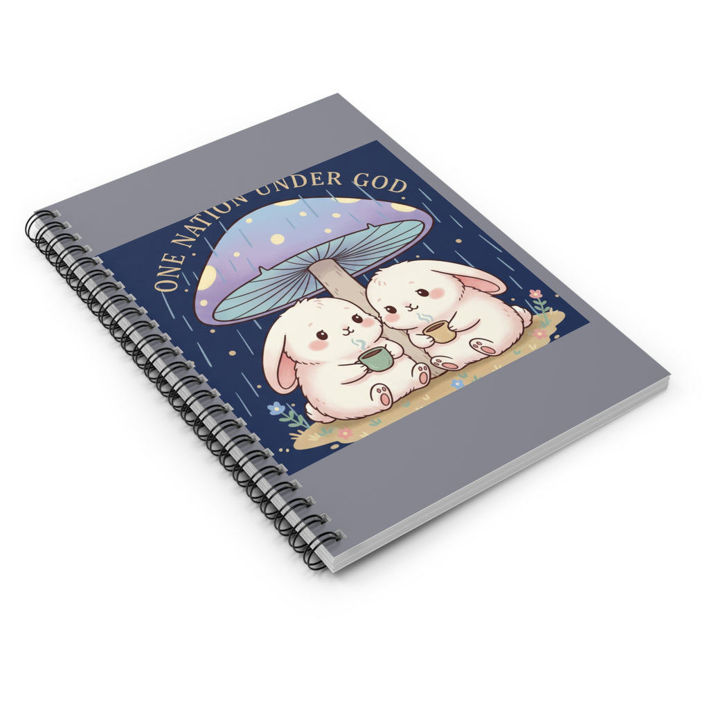 Two Cute Bunnies Spiral Notebook – One Nation Under God