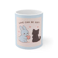 "LOVE CAN BE SOFT" Black Cat Mug | Trendy Gift for Her | Drinkware | KayKay Classics