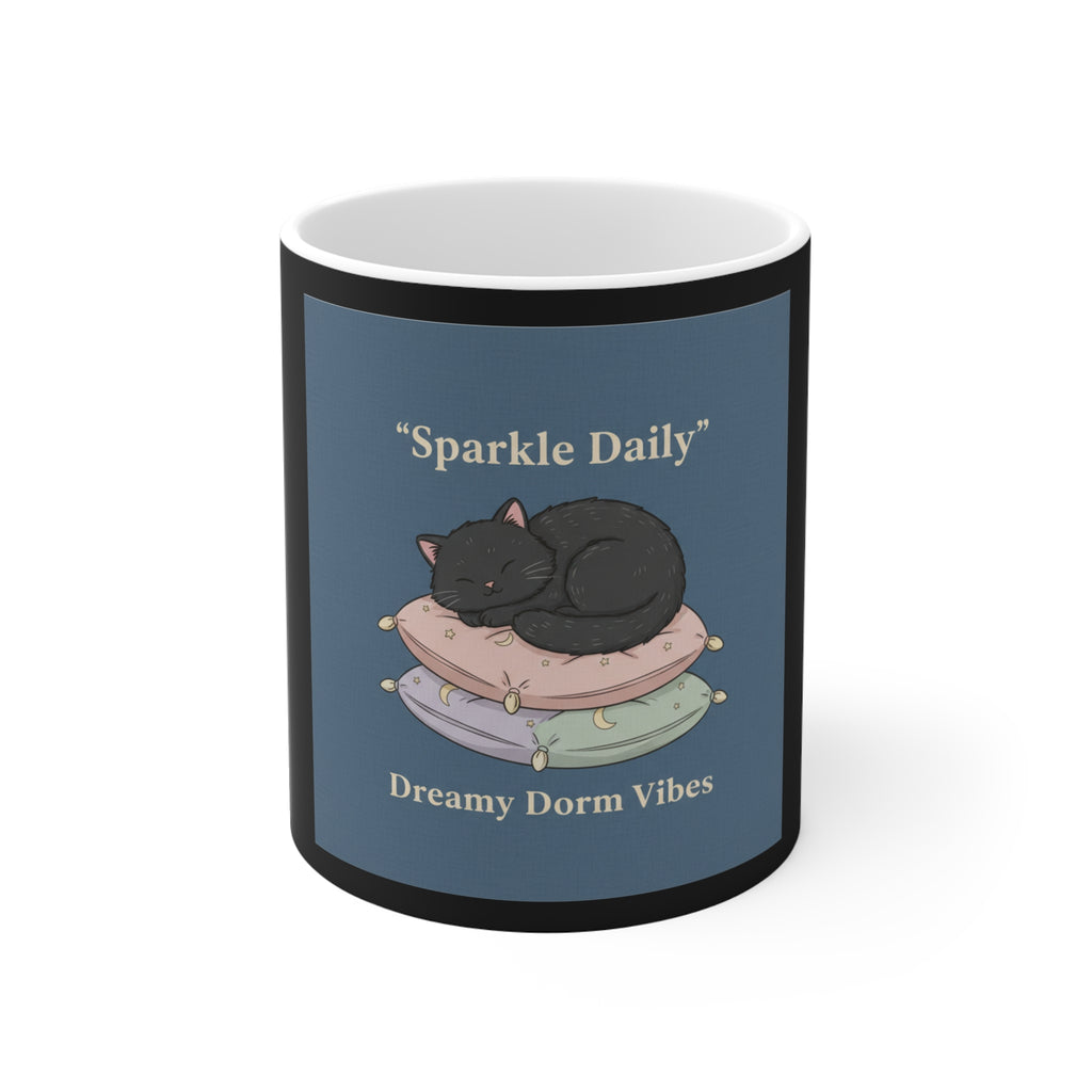Black Cat Mug 11oz – Sparkle Daily Dreamy Dorm Vibes