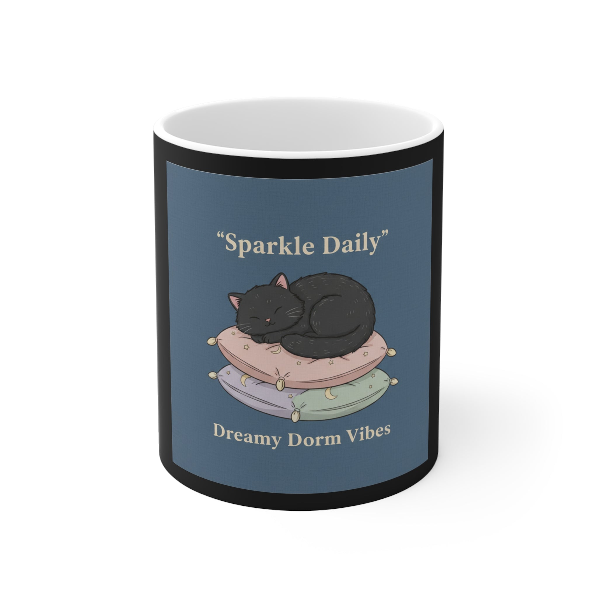 Black Cat Mug 11oz – Sparkle Daily Dreamy Dorm Vibes