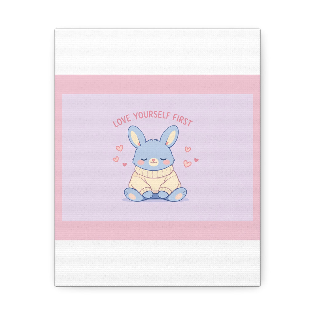 "LOVE YOURSELF FIRST" Black Cat Canvas | College Girl Gift | Fashion | KayKay Classics