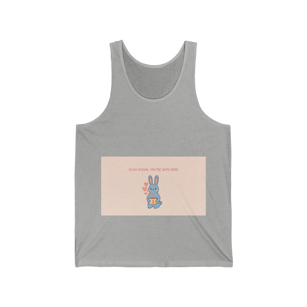 "SLOW DOWN, YOU'RE SAFE HERE" Black Cat Tank Top | College Girl Gift | Fashion | KayKay Classics