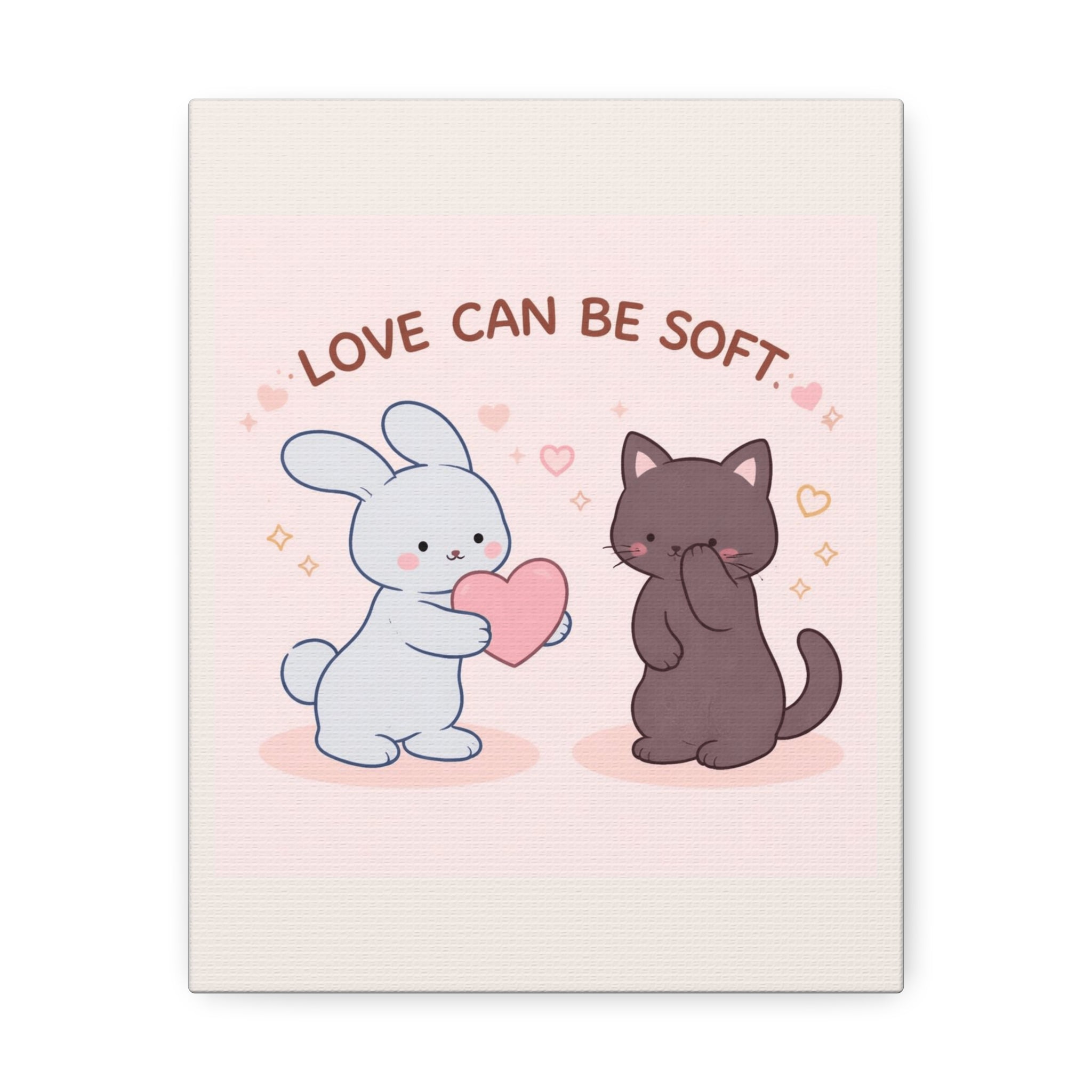 "LOVE CAN BE SOFT" Black Cat Canvas | College Girl Gift | Fashion | KayKay Classics