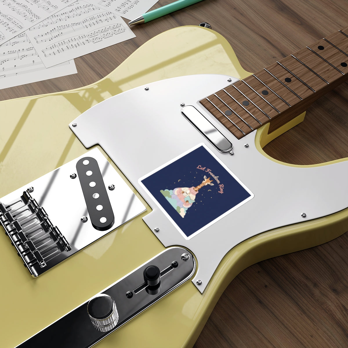 Giraffe Die-Cut Sticker – Let Freedom Ring