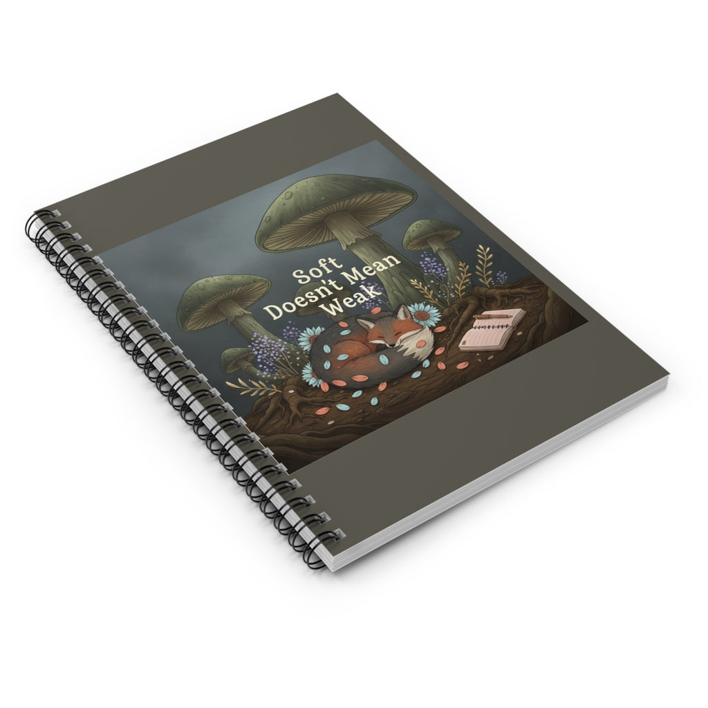 Fox Spiral Notebook – Soft Doesnt Mean Weak