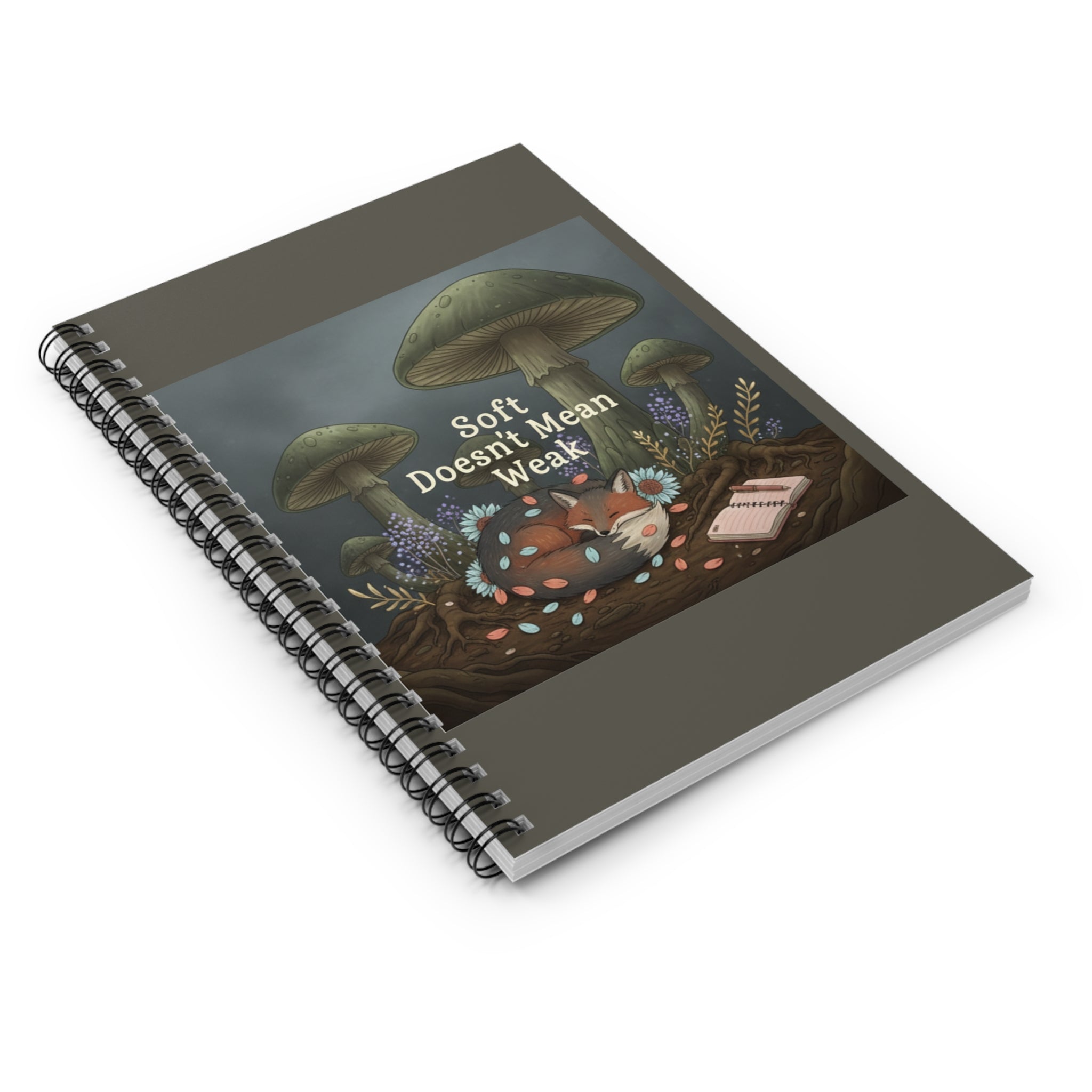 Fox Spiral Notebook – Soft Doesnt Mean Weak