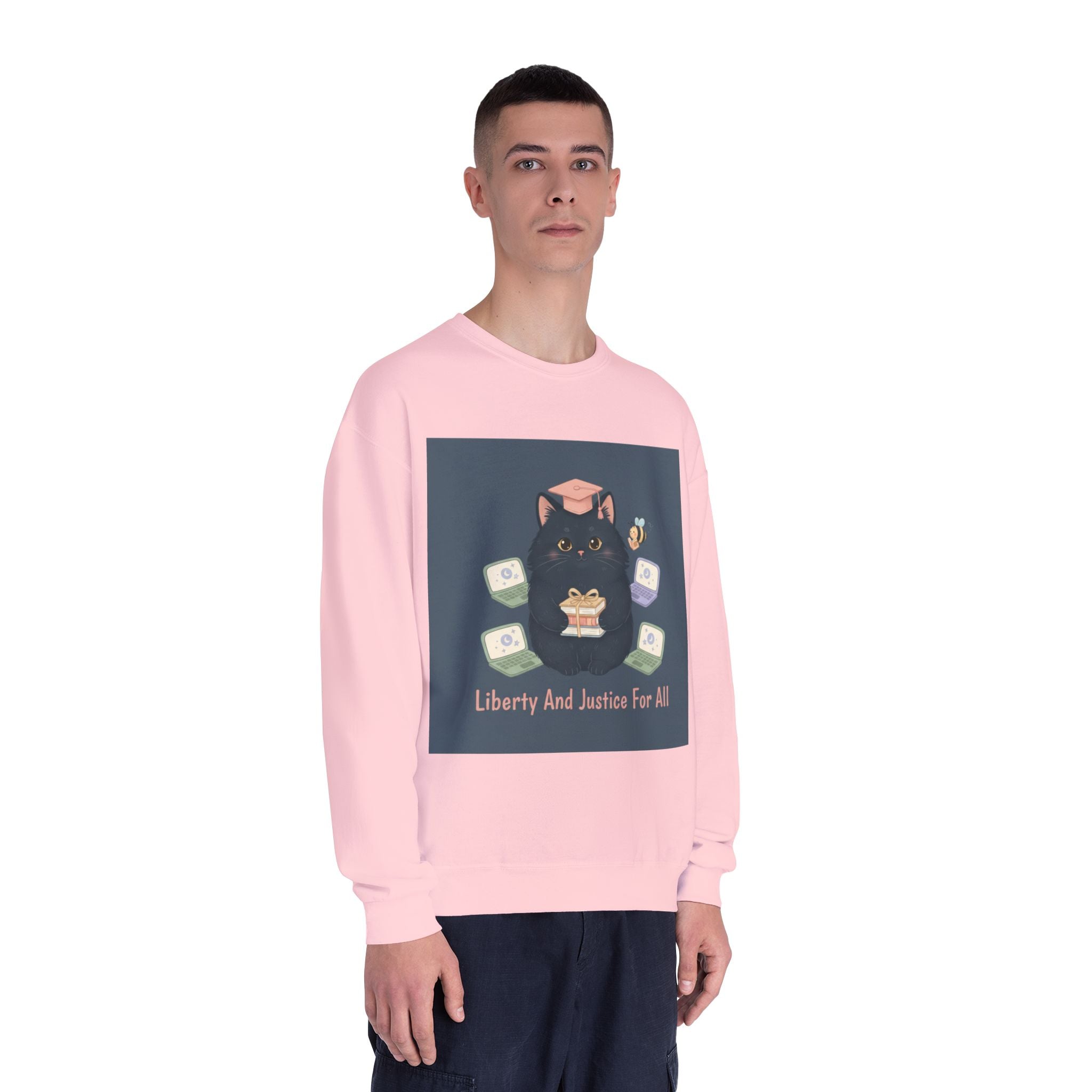 Black Cat Crewneck Sweatshirt – Liberty and Justice for All