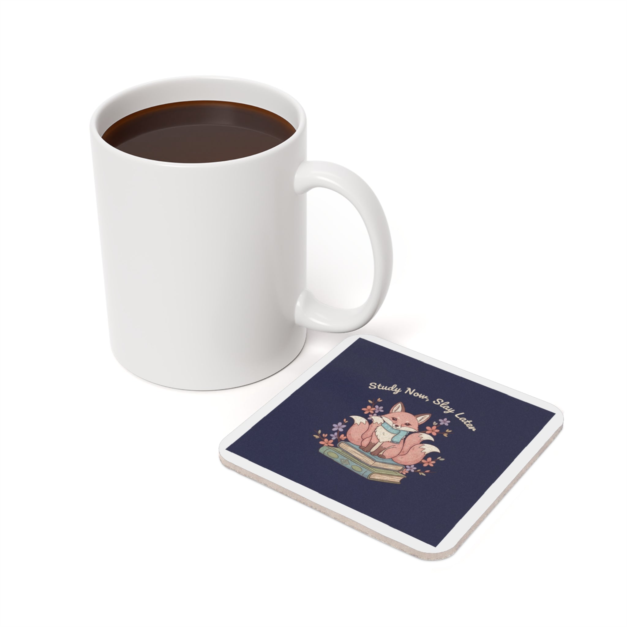 Kitsune Cork Coaster – Study Now Slay Later