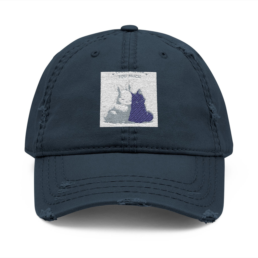 "YOU'RE NEVER TOO MUCH" Black Cat Dad Hat | Trendy Gift for Her | Lifestyle | KayKay Classics