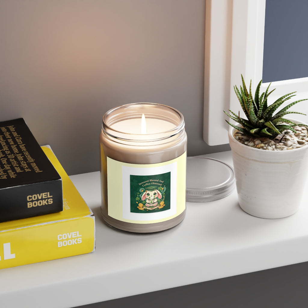 Stressed Blessed and Coffee Obsessed Scented Candle