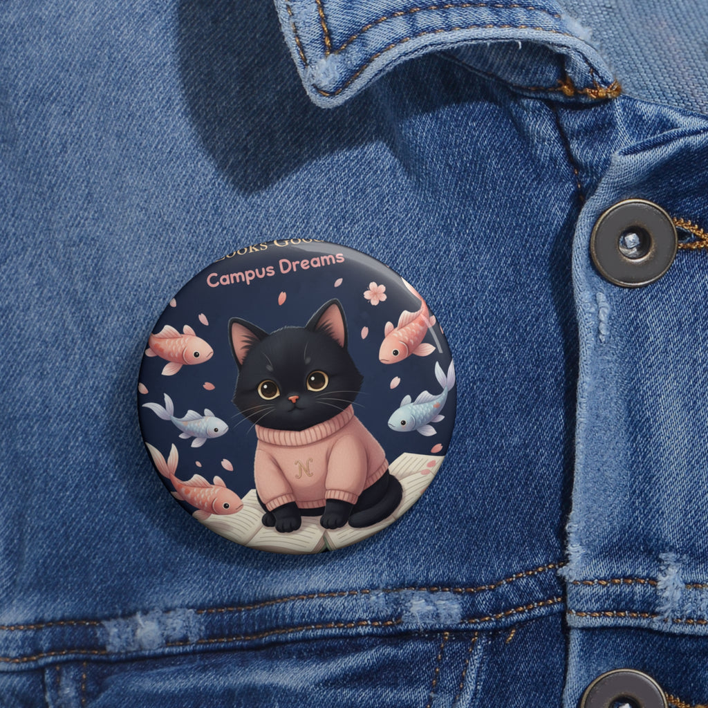Black Cat Pin Button – Success Looks Good on You Campus Dreams