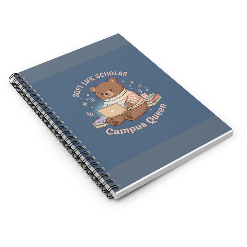 Bear Spiral Notebook – Soft Life Scholar Campus Queen