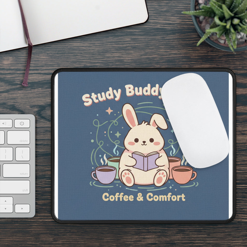 Bunny Mouse Pad – Study Buddy Vibes Coffee Comfort