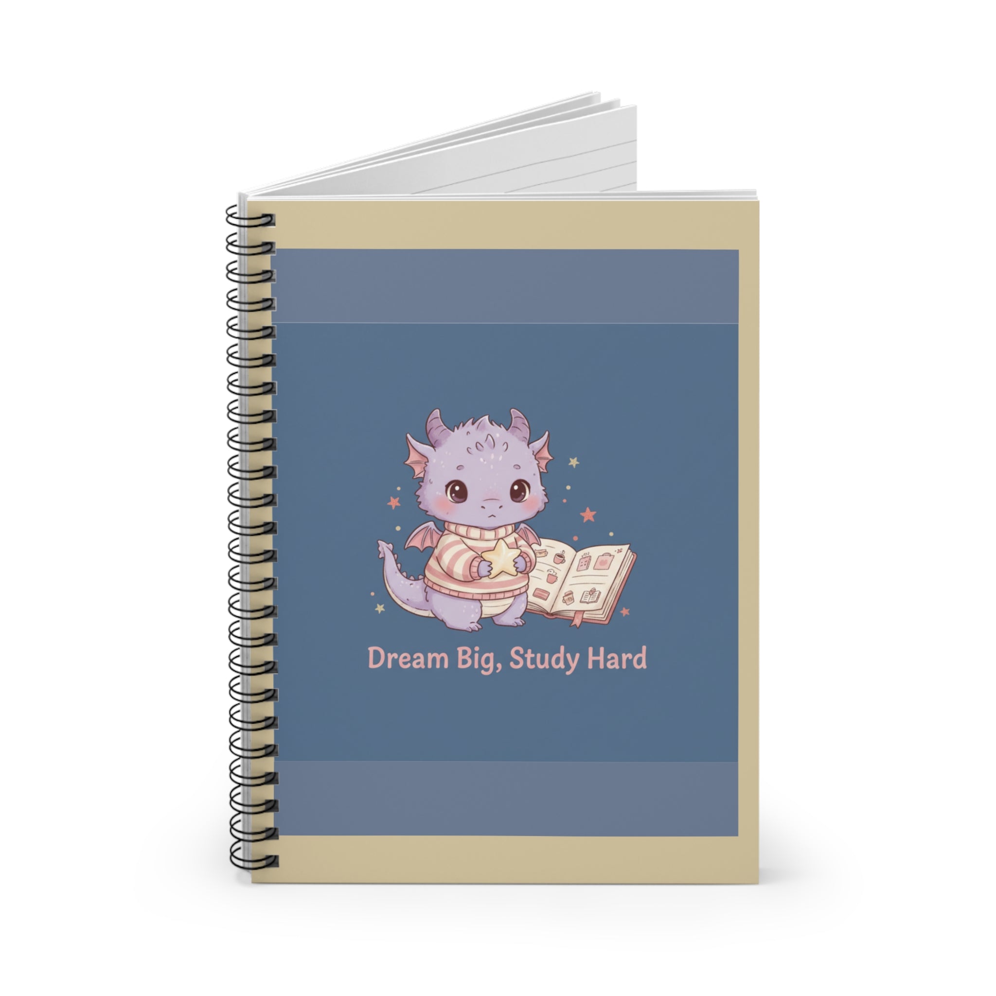 Dragon Spiral Notebook – Dream Big Study Hard