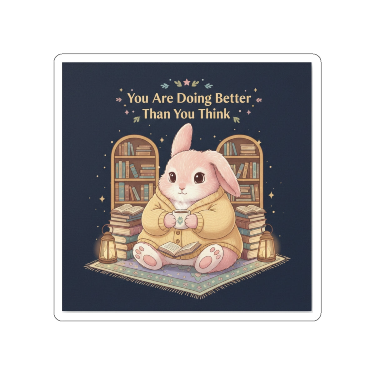 Bunny Die-Cut Sticker – You Are Doing Better Than You Think