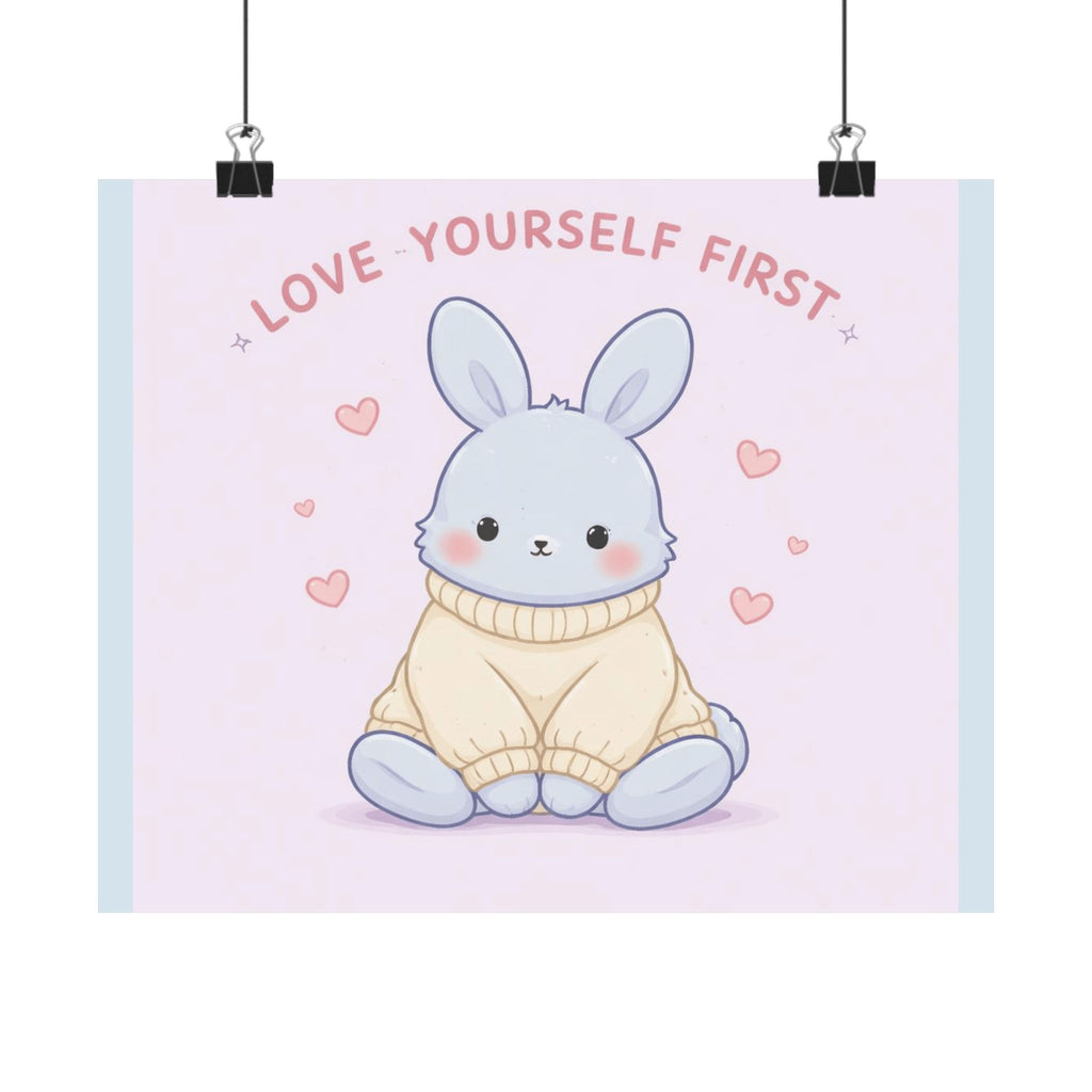 "LOVE YOURSELF FIRST" Black Cat Poster | College Girl Gift | Fashion | KayKay Classics