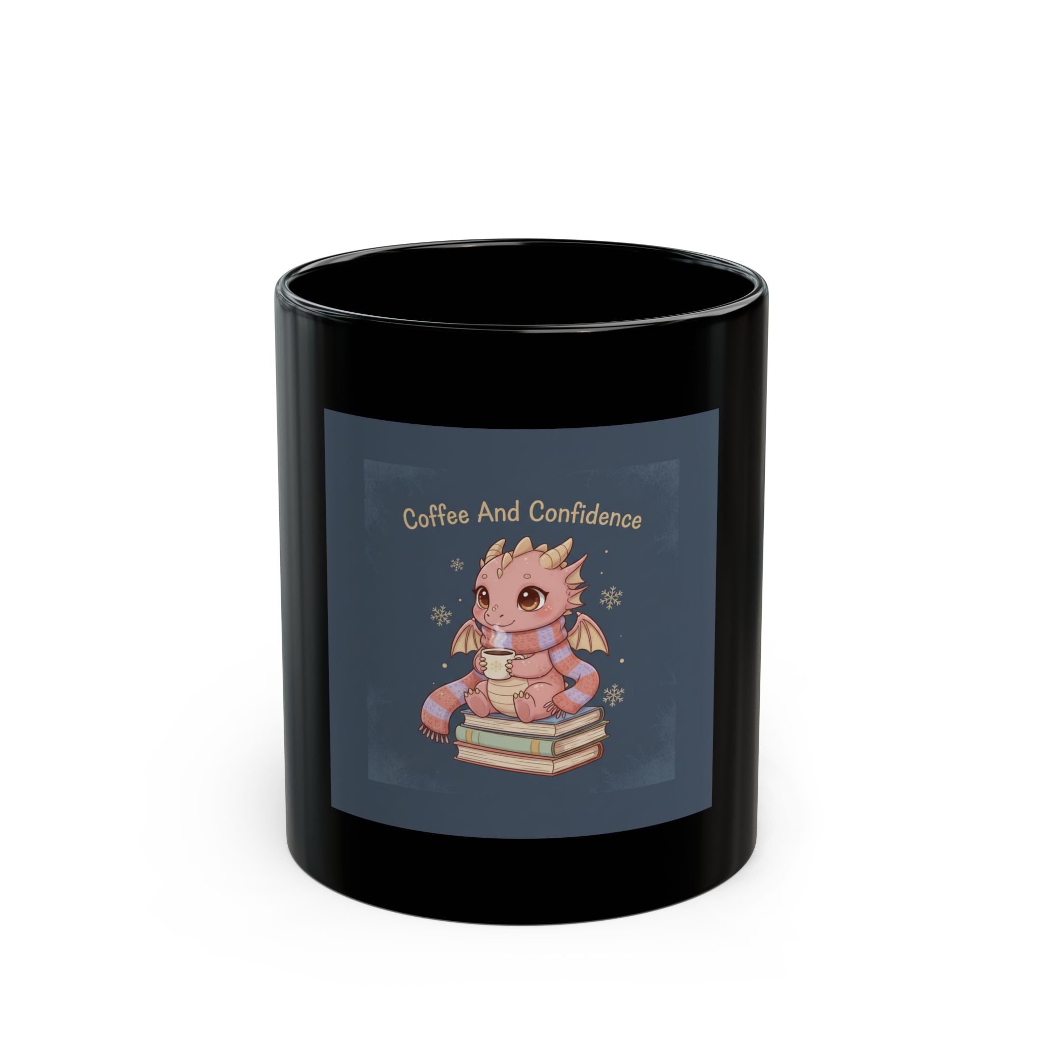 Coffee and Confidence Black Mug 11oz