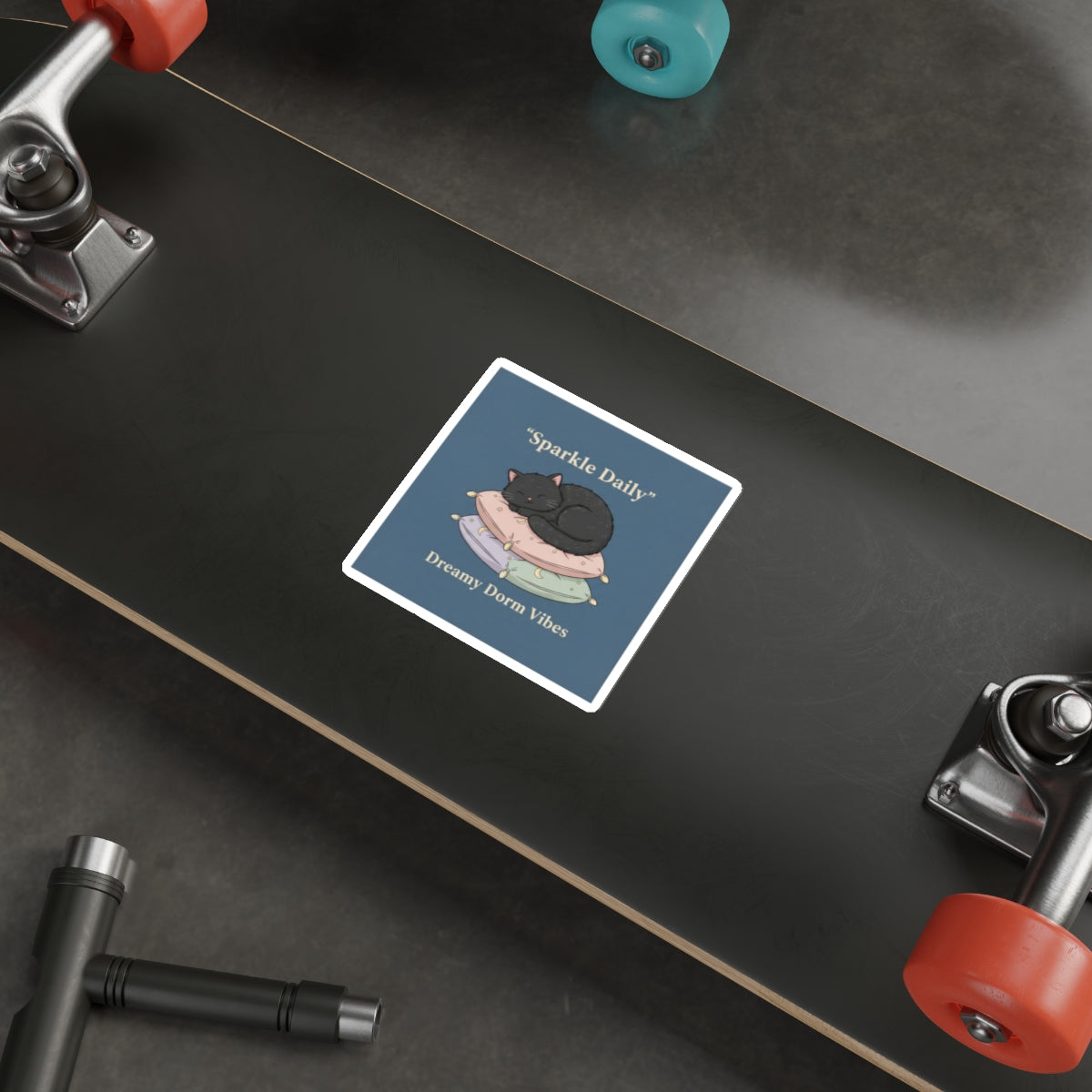 Black Cat Die-Cut Sticker – Sparkle Daily Dreamy Dorm Vibes