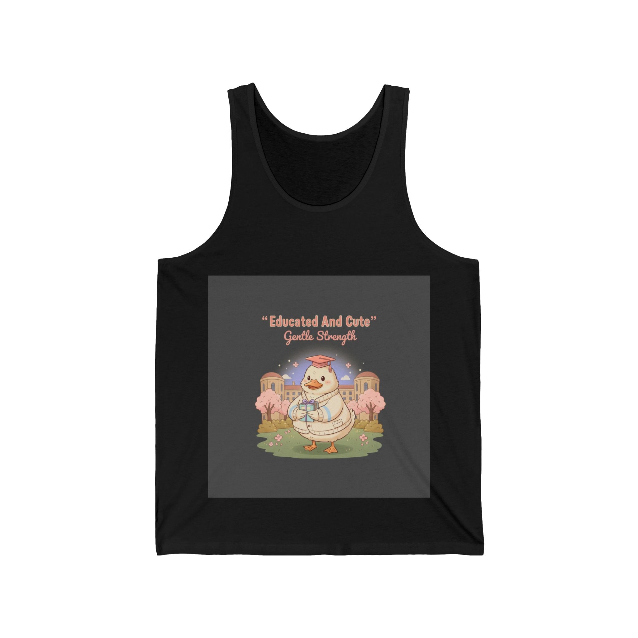 Duck In A Cardigan Tank Top – Educated and Cute Gentle Strength