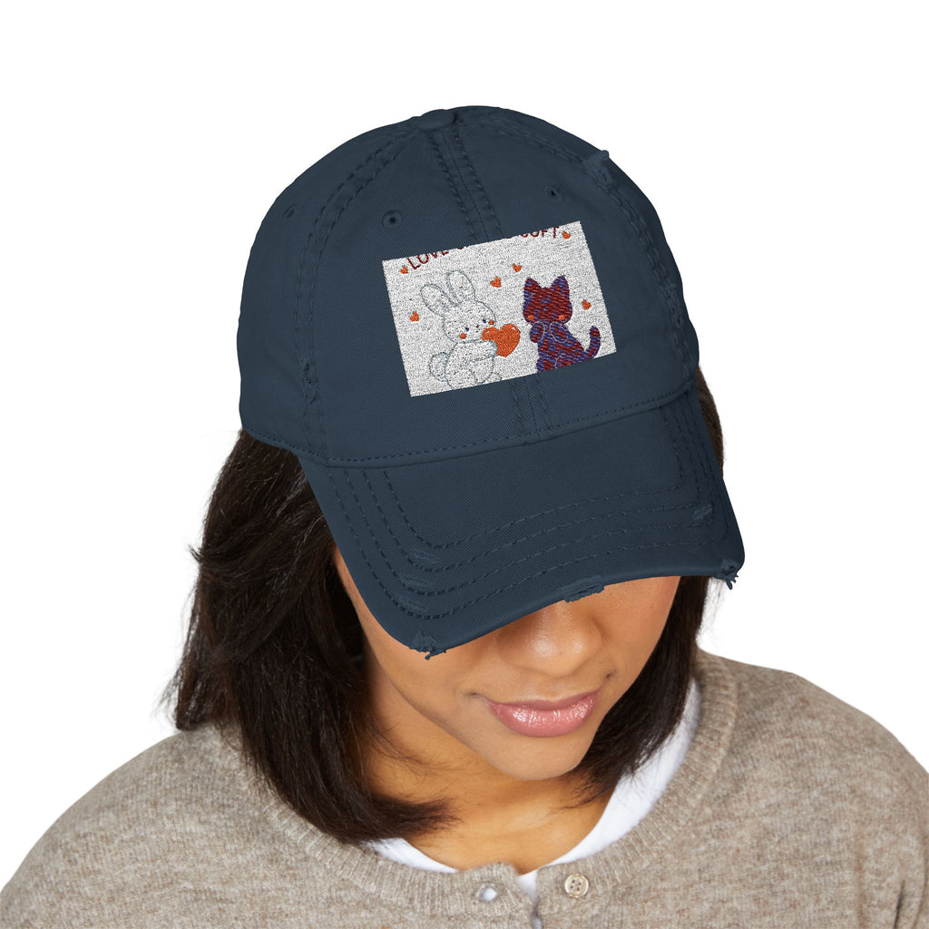 "LOVE CAN BE SOFT" Black Cat Dad Hat | College Girl Gift | Fashion | KayKay Classics