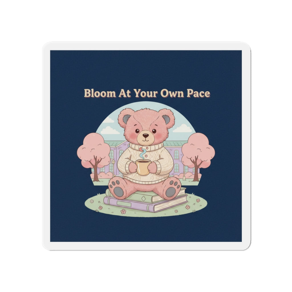 Bear Die-Cut Magnet – Bloom at Your Own Pace