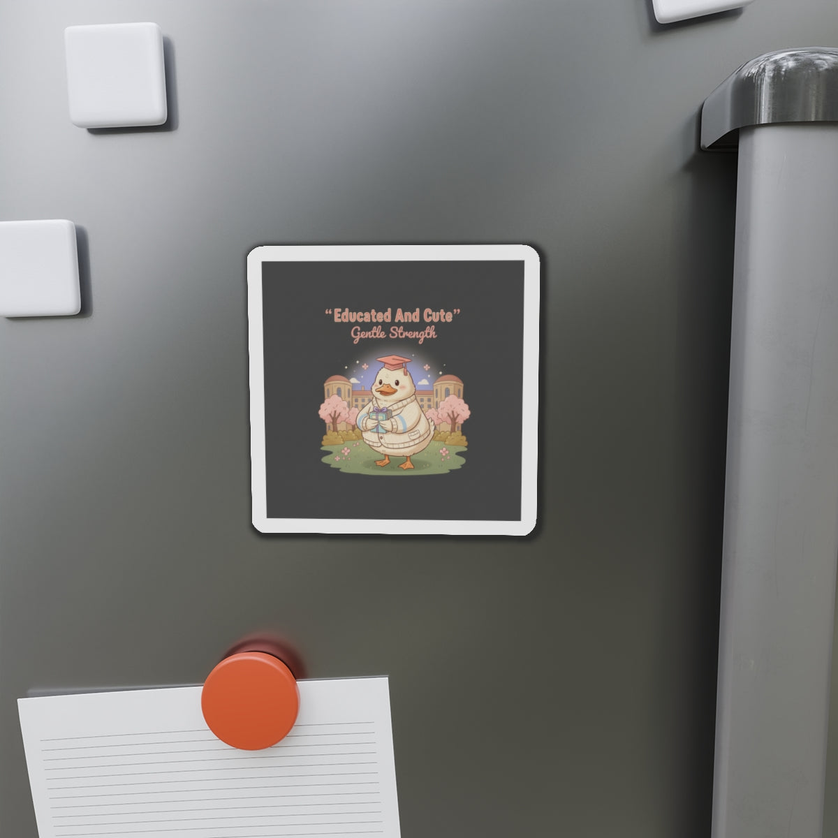 Duck In A Cardigan Die-Cut Magnet – Educated and Cute Gentle Strength