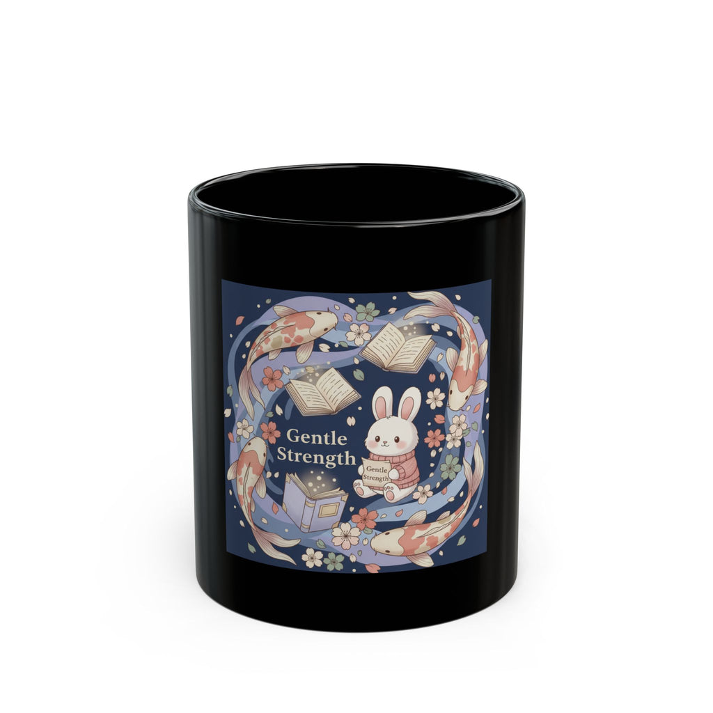 Bunny Black Mug 11oz – Gentle Strength