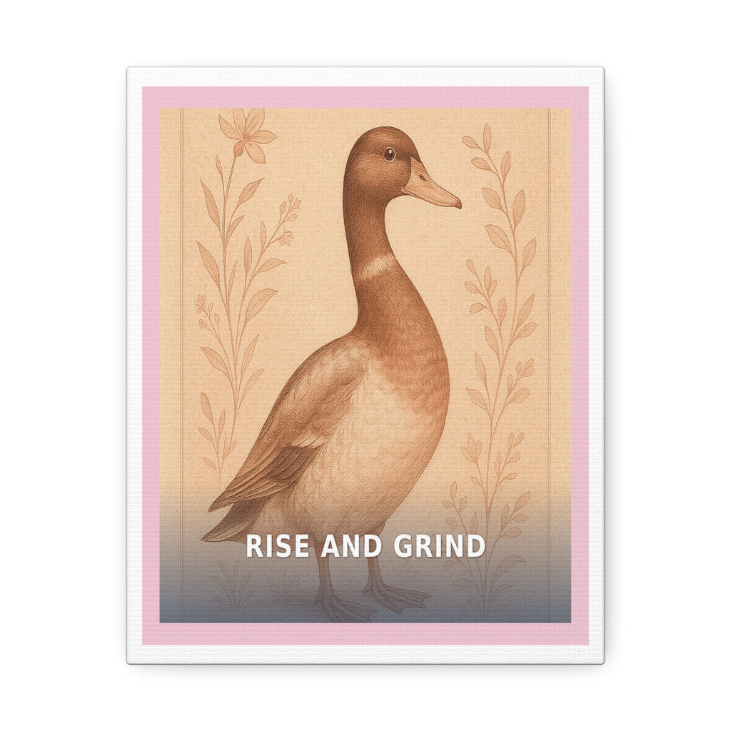 "Rise and Grind" Black Cat Canvas | College Girl Gift | Fashion | KayKay Classics