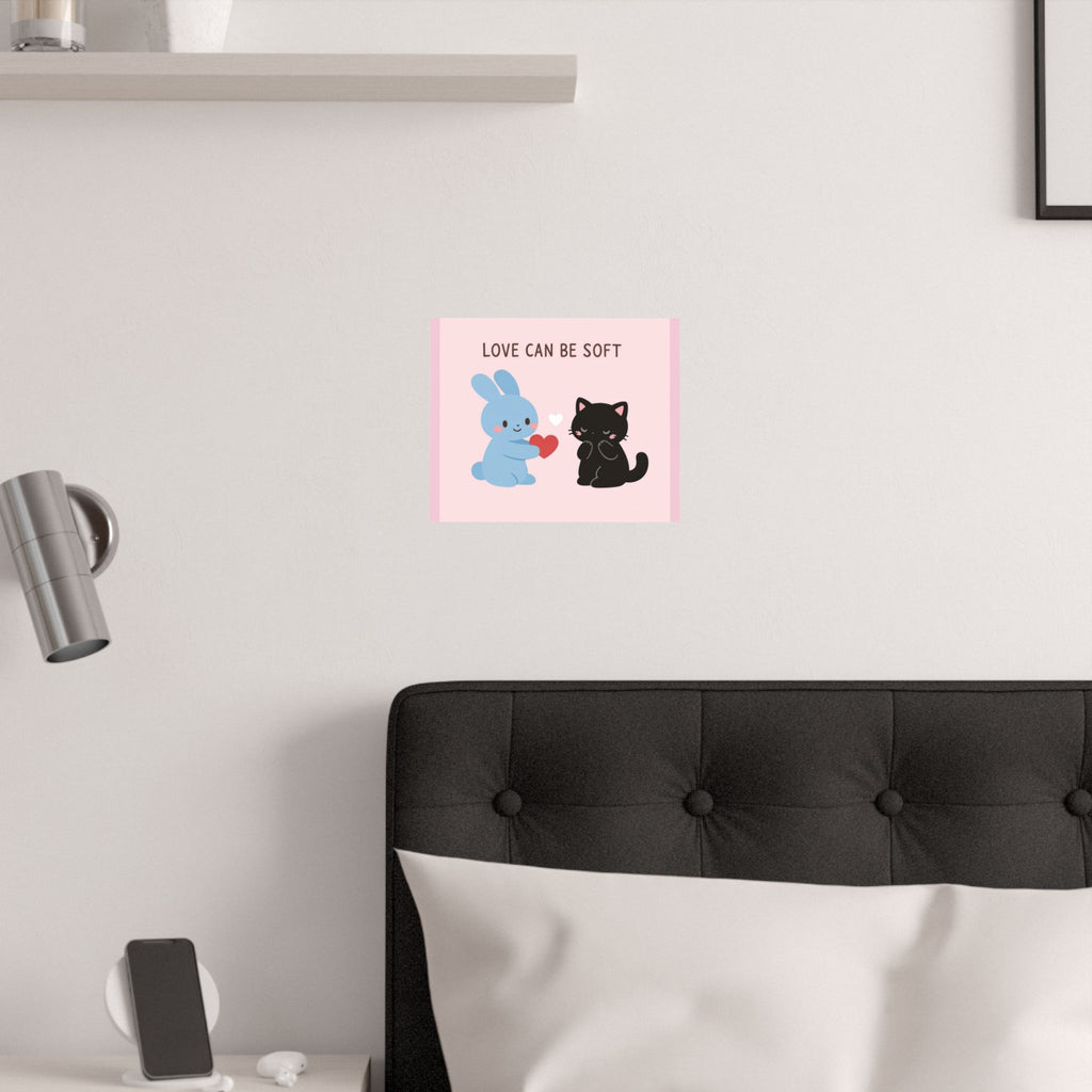 "LOVE CAN BE SOFT" Black Cat Poster | Trendy Gift for Her | Lifestyle | KayKay Classics