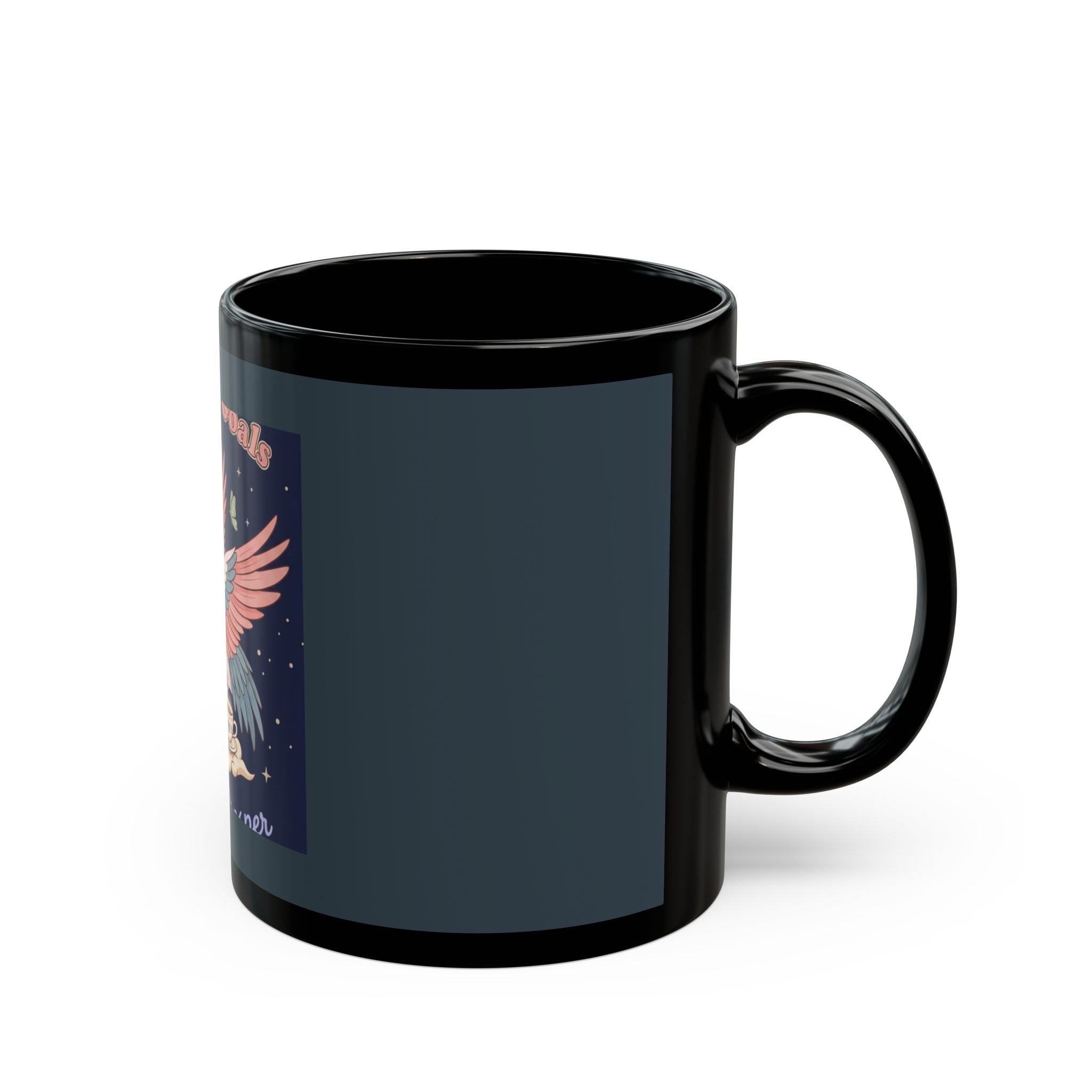 Crane Black Mug 11oz – Goals on Goals Bloom Prosper