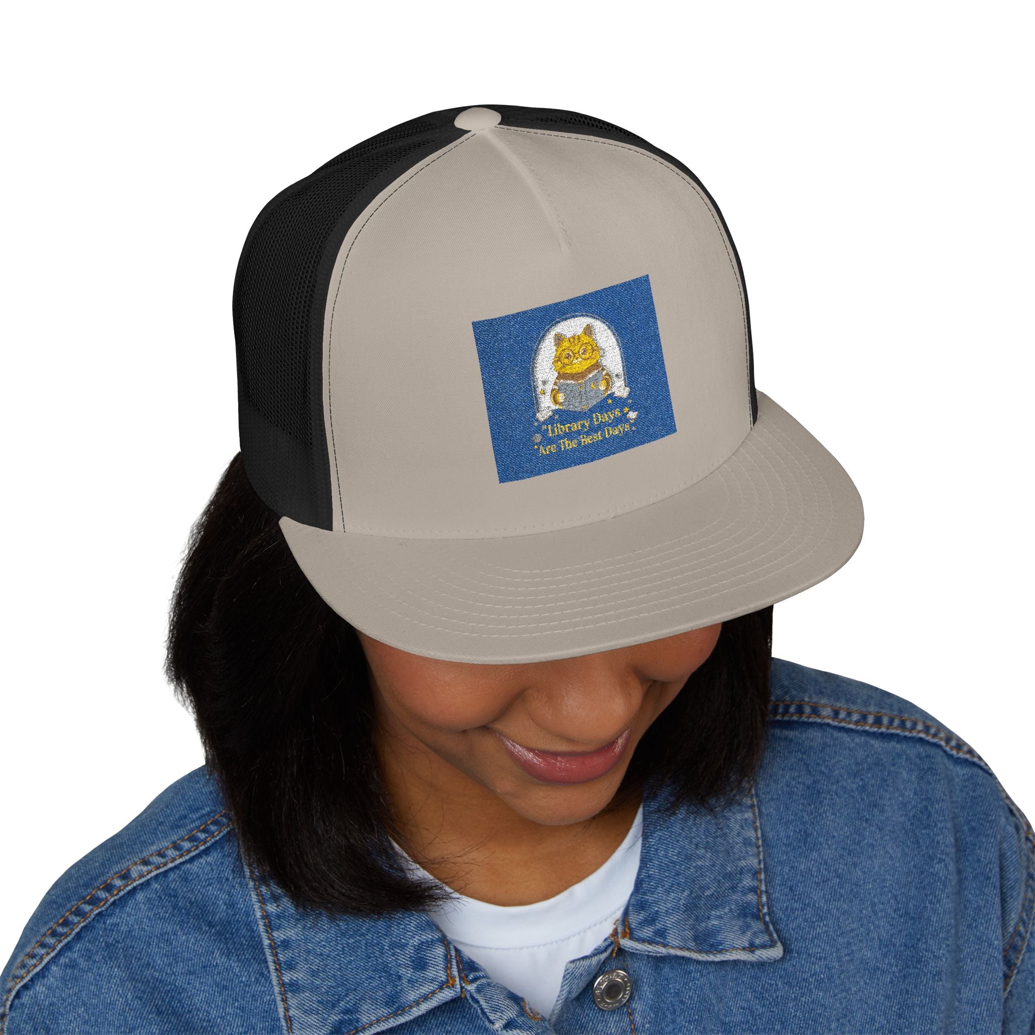 Cat Trucker Cap – Library Days Are the Best Days