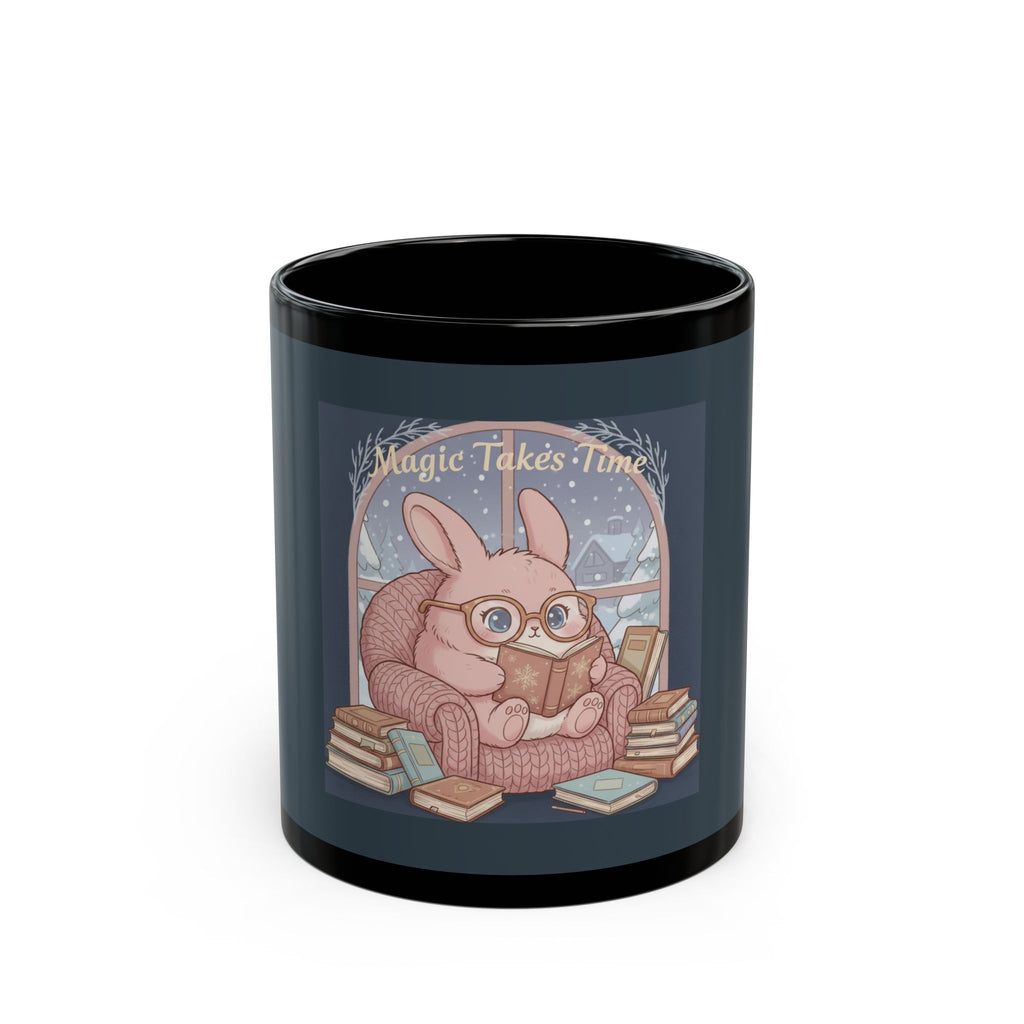 Bunny Black Mug 11oz – Magic Takes Time