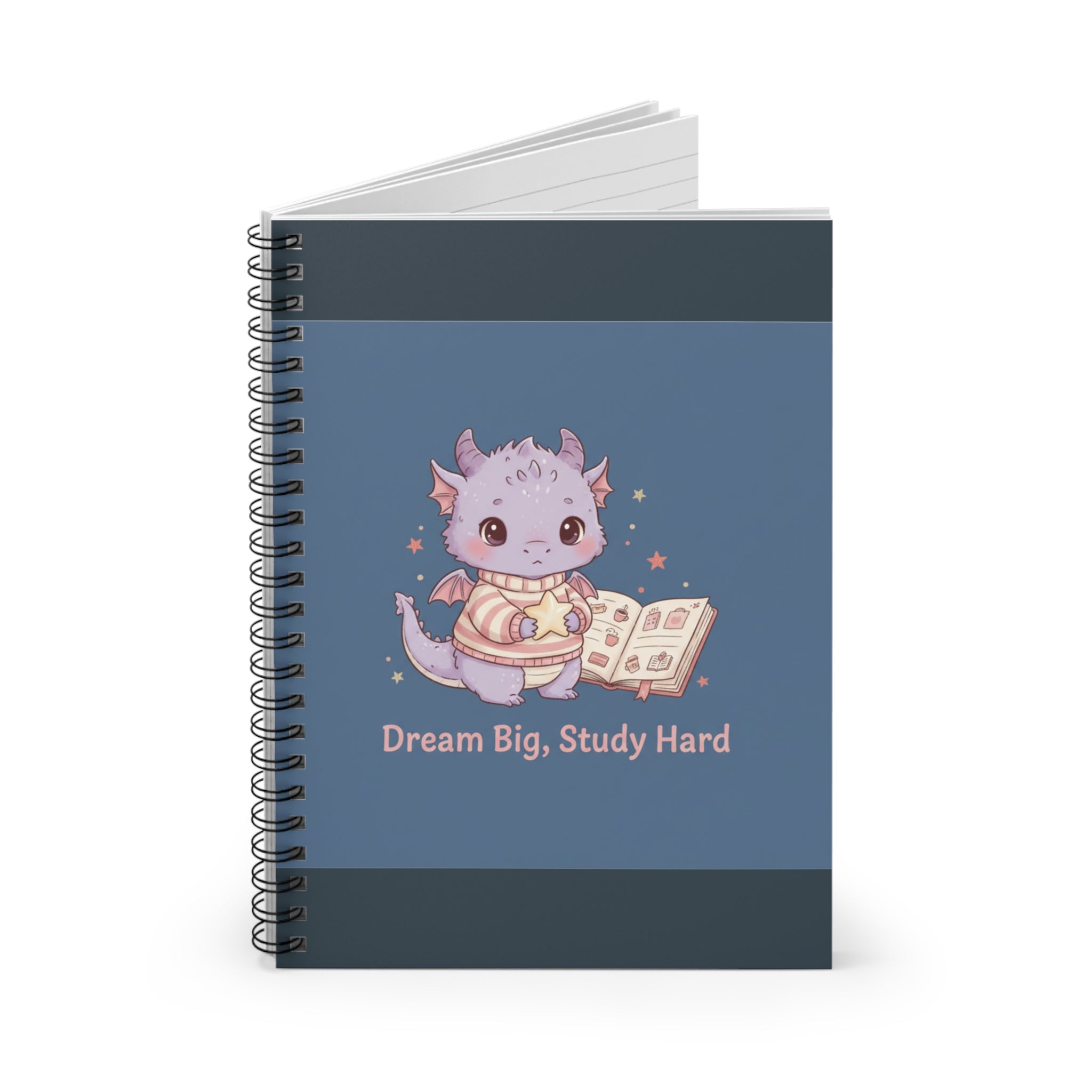 Dragon Spiral Notebook – Dream Big Study Hard