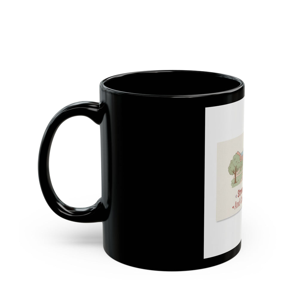 Stressed Blessed And Coffee Obsessed Cardinal Black Mug 11oz