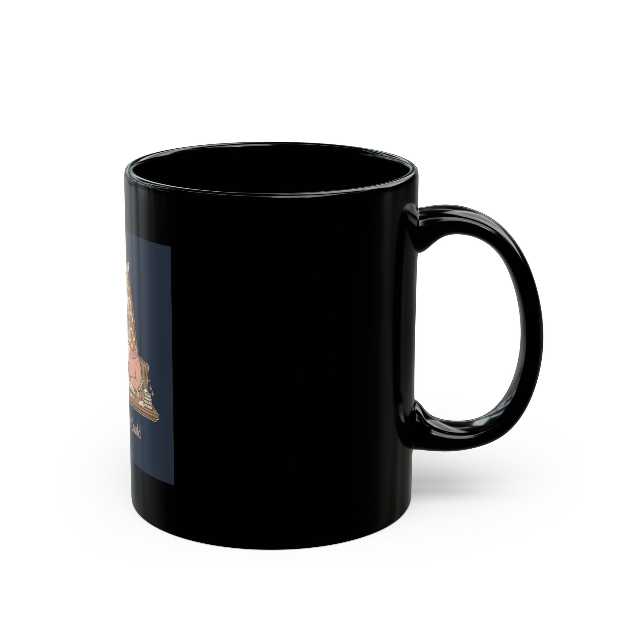 She Believed She Could Giraffe Black Mug 11oz