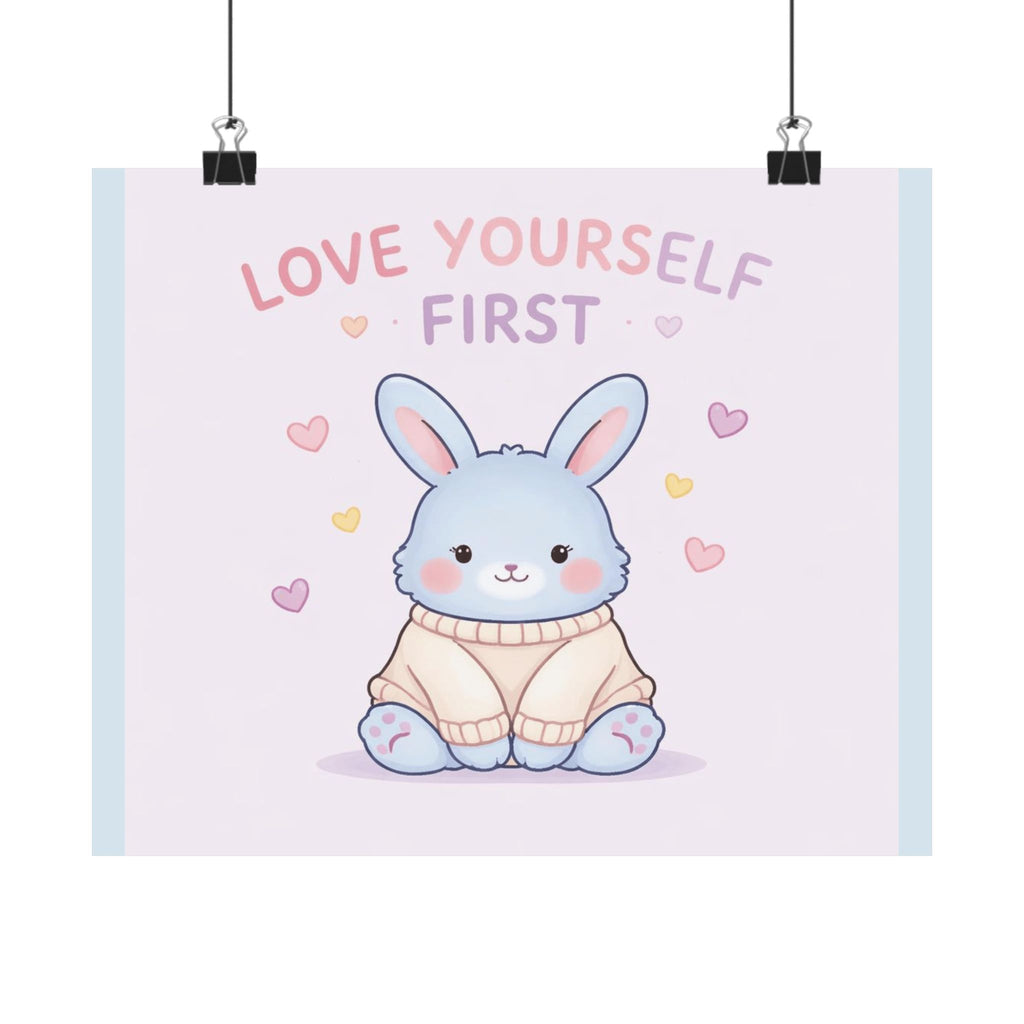 "LOVE YOURSELF FIRST" Black Cat Poster | College Girl Gift | Fashion | KayKay Classics
