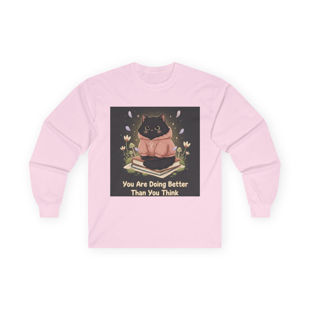 Black Cat Long Sleeve Tee – You Are Doing Better Than You Think