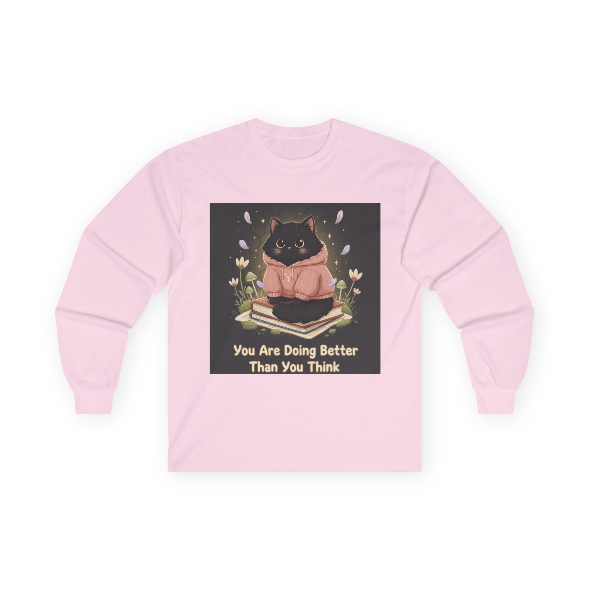 Black Cat Long Sleeve Tee – You Are Doing Better Than You Think