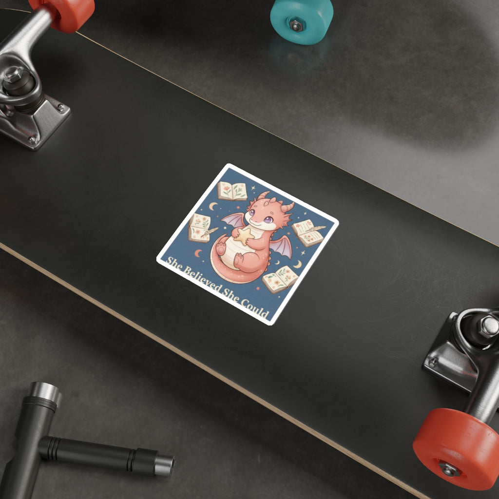 Dragon Die-Cut Sticker – She Believed She Could