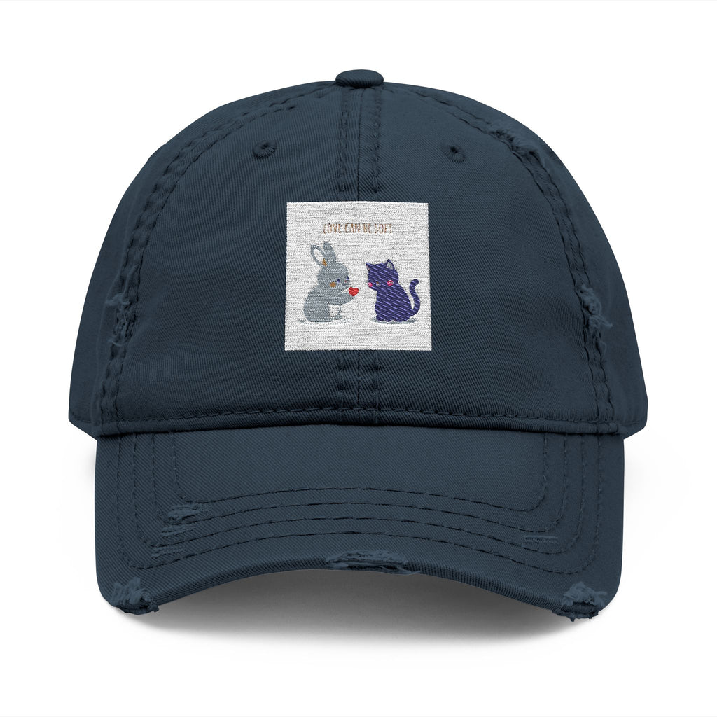 "LOVE CAN BE SOFT" Black Cat Dad Hat | College Girl Gift | Fashion | KayKay Classics