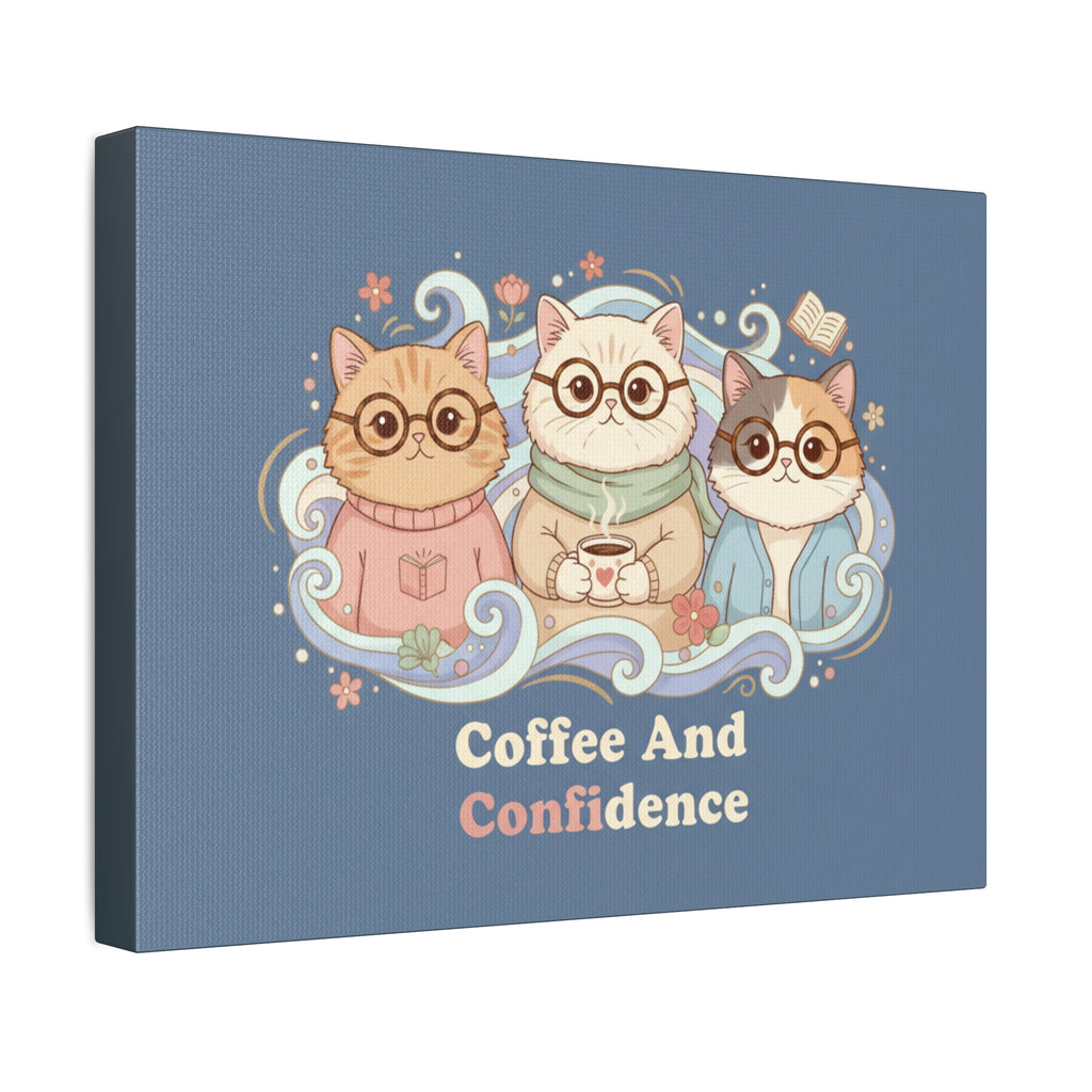 Cats With Glasses Canvas Print – Coffee and Confidence