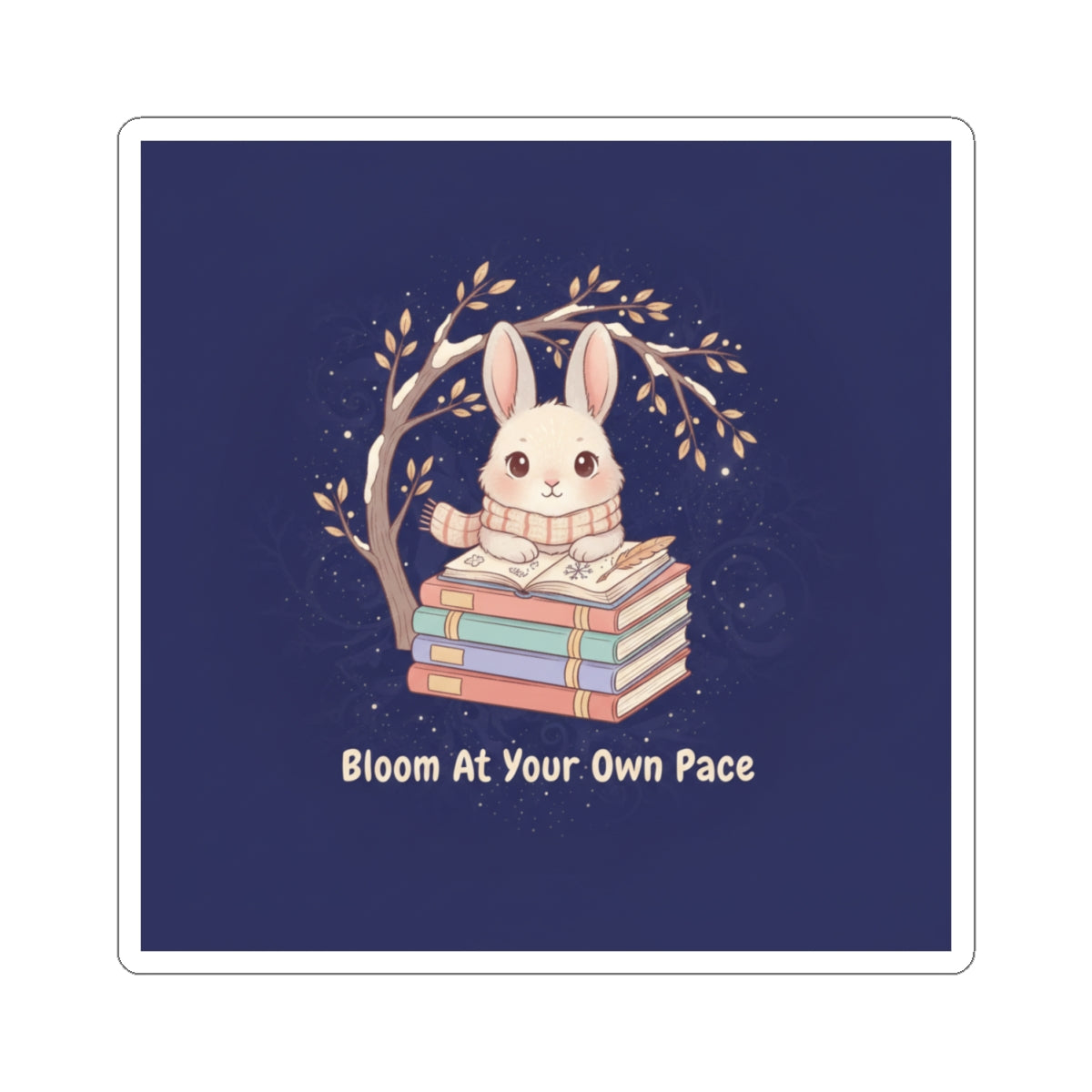 Rabbit Kiss-Cut Sticker – Bloom at Your Own Pace