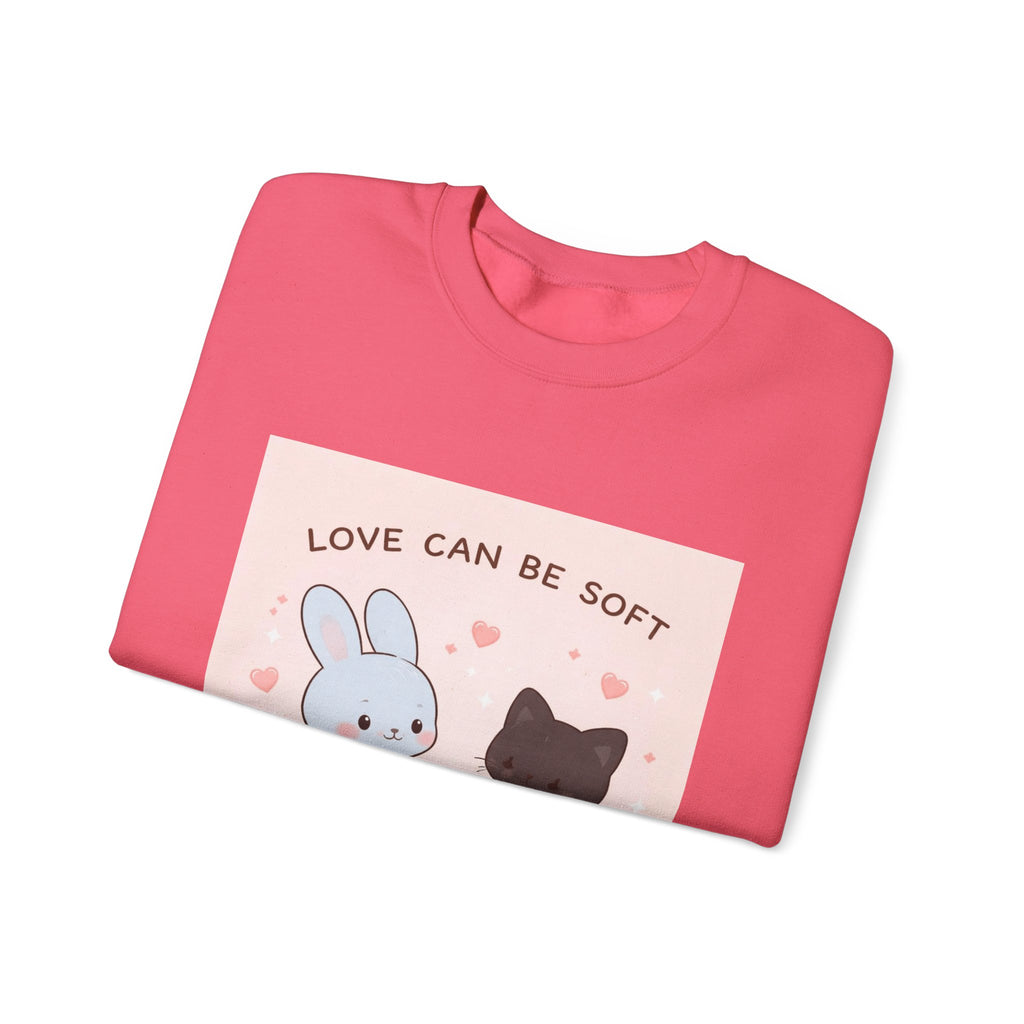 "LOVE CAN BE SOFT" Black Cat Crewneck | College Girl Gift | Fashion | KayKay Classics
