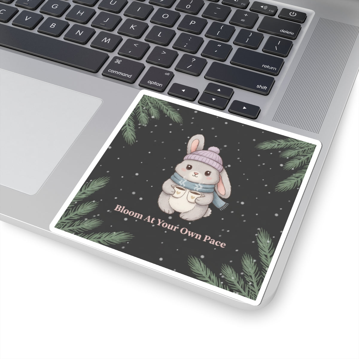 Bunny Kiss-Cut Sticker – Bloom at Your Own Pace